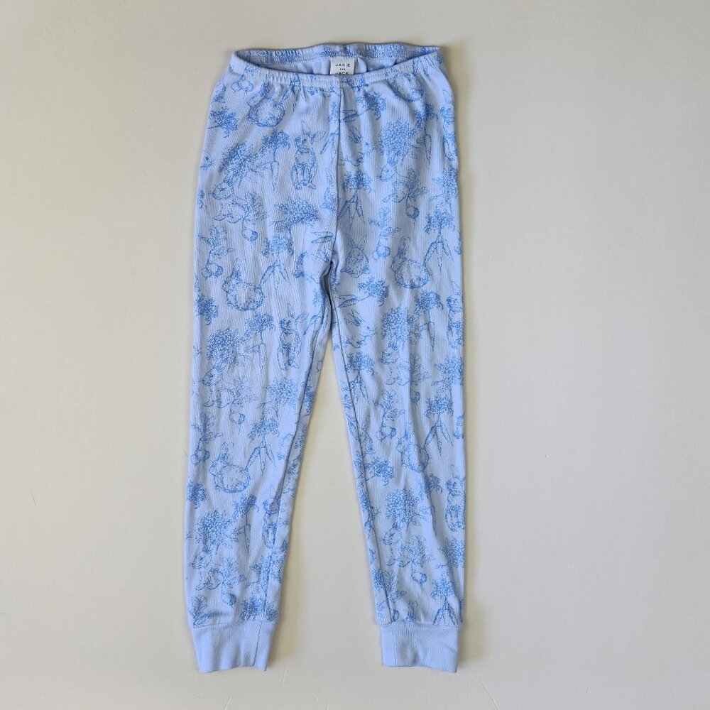 Janie and Jack 100% Cotton Easter Bunny Rabbit Carrots Pajama Pants Blue sz 5